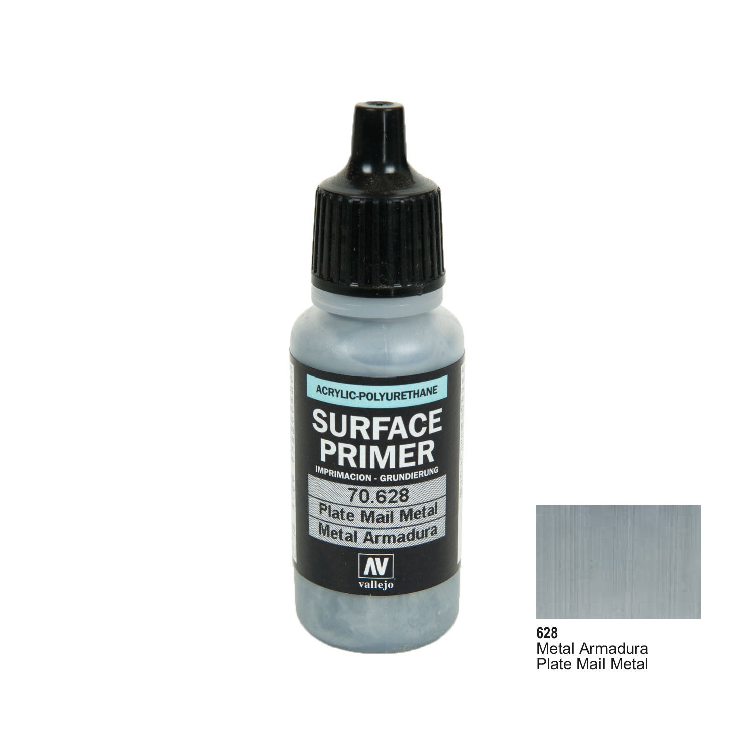 Vallejo 70.628 Surface Primer: Plate Mail Metal, 17ml